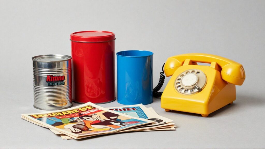 Colección de objetos de los años cincuenta